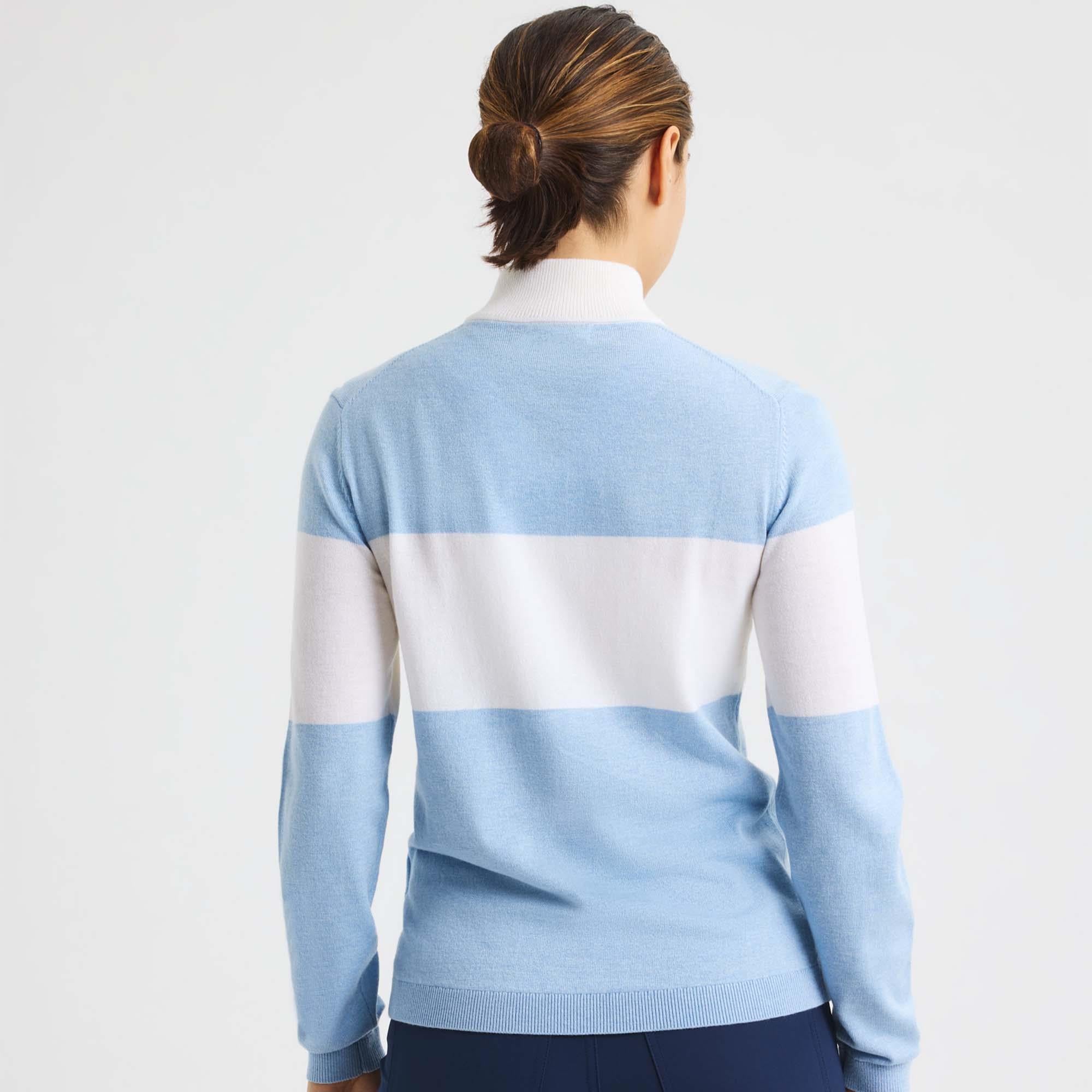 Rohnisch Kora Ladies Knitted Half Zip Sweater Dove Blue